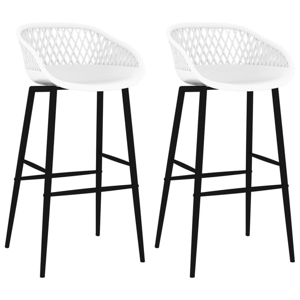 Vidaxl Barové stoličky 2 ks biele